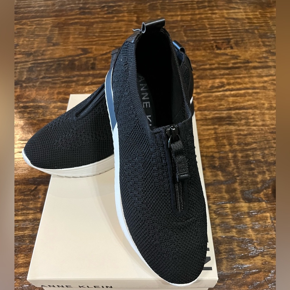 Anne Klein Terri Sporty black knit casual Sneakers - Picture 1 of 12